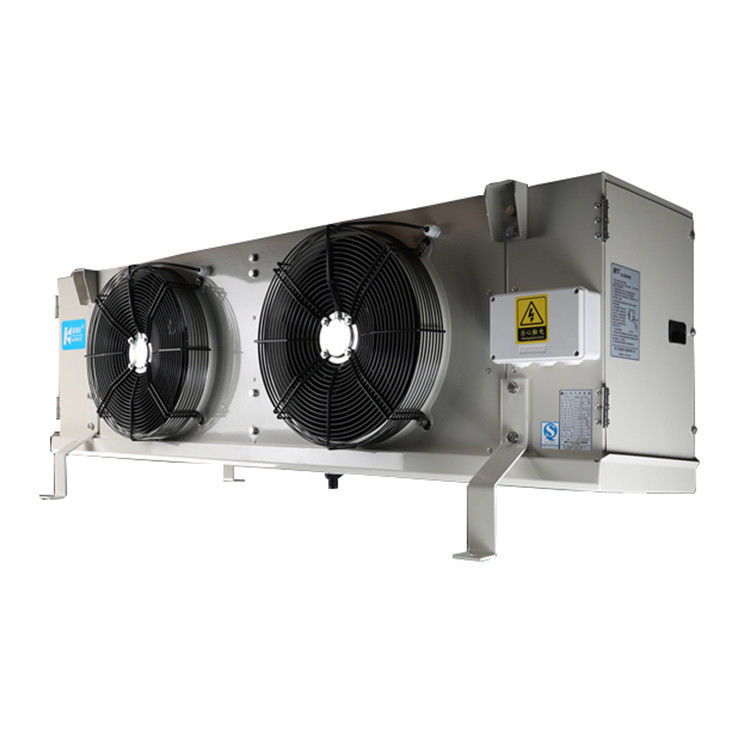 Water flushing frost ceiling air cooler suitable for fresh-keeping and low-temperature refrigeration warehouses, compatible with refrigerants such as R404A/R507/R22, and supports 220V/380V voltage
